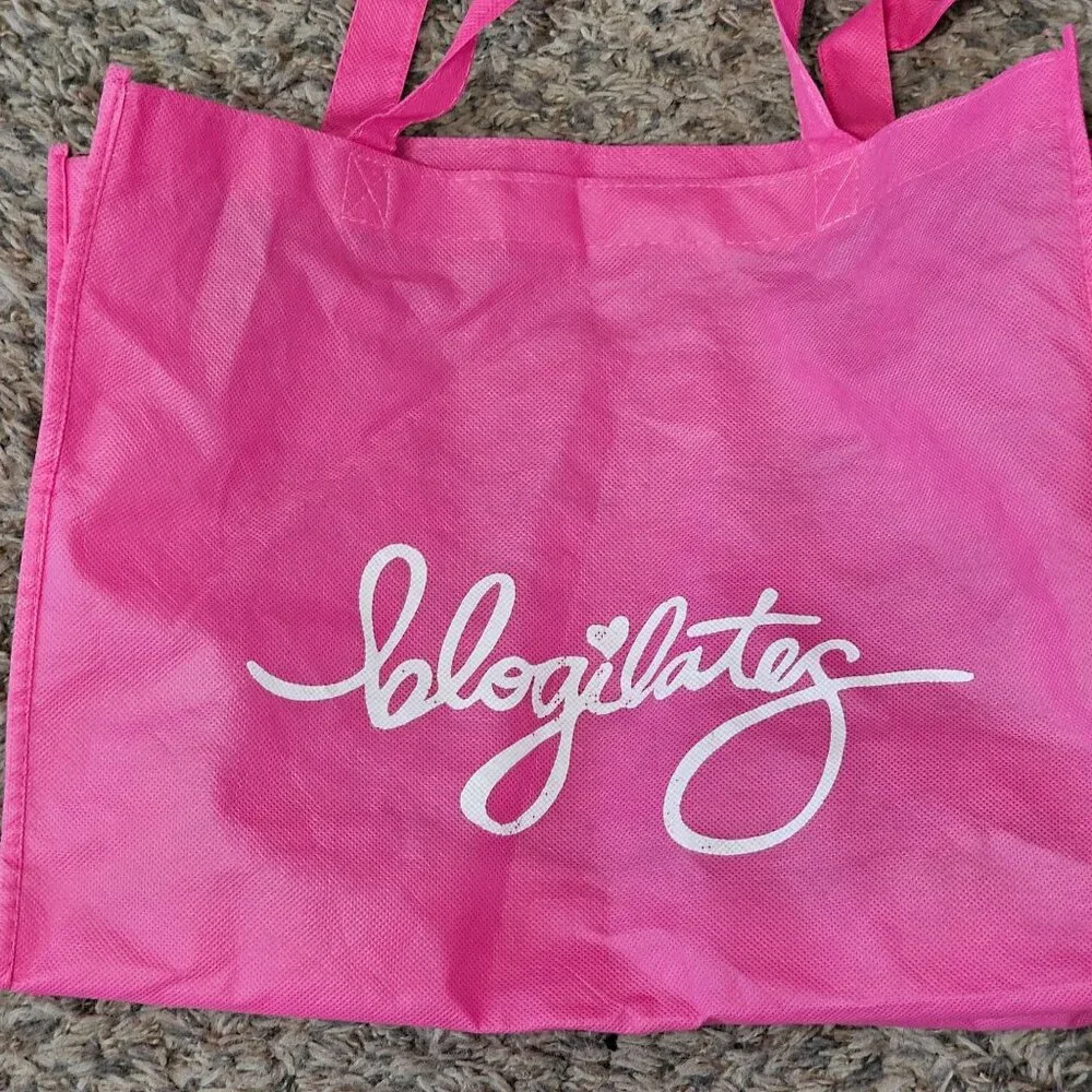 Blogilates Pink Reusable Tote Bag With Handles Vintage Popflex
